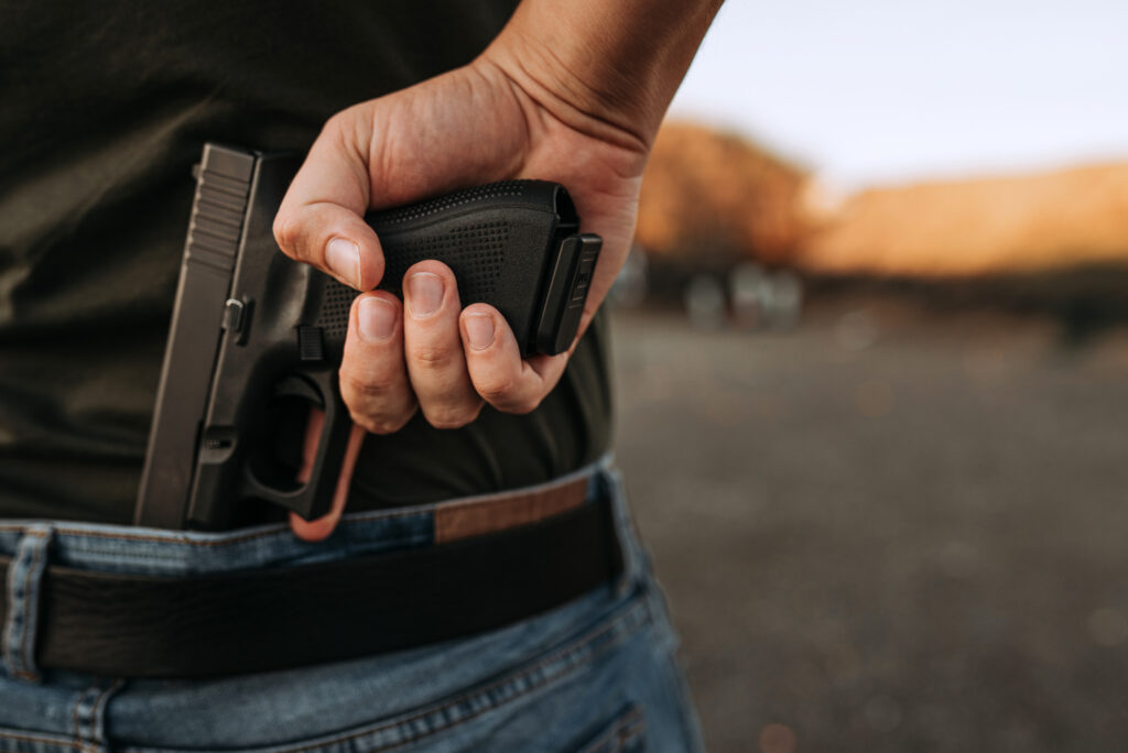 Self Defense Man holding gun